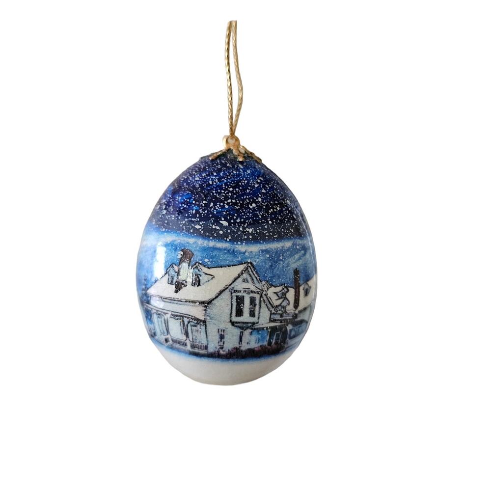 Historic Georgetown Colorade Painted Real Egg Christmas Ornament Hamill House